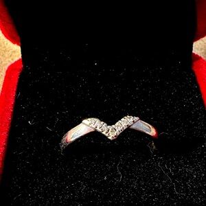 Diamond ring set in sterling silver